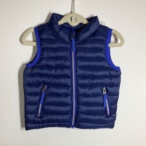 NWT GYMBOREE 0-3 M Boy Puffy Vest Blue Full Zip Puffer